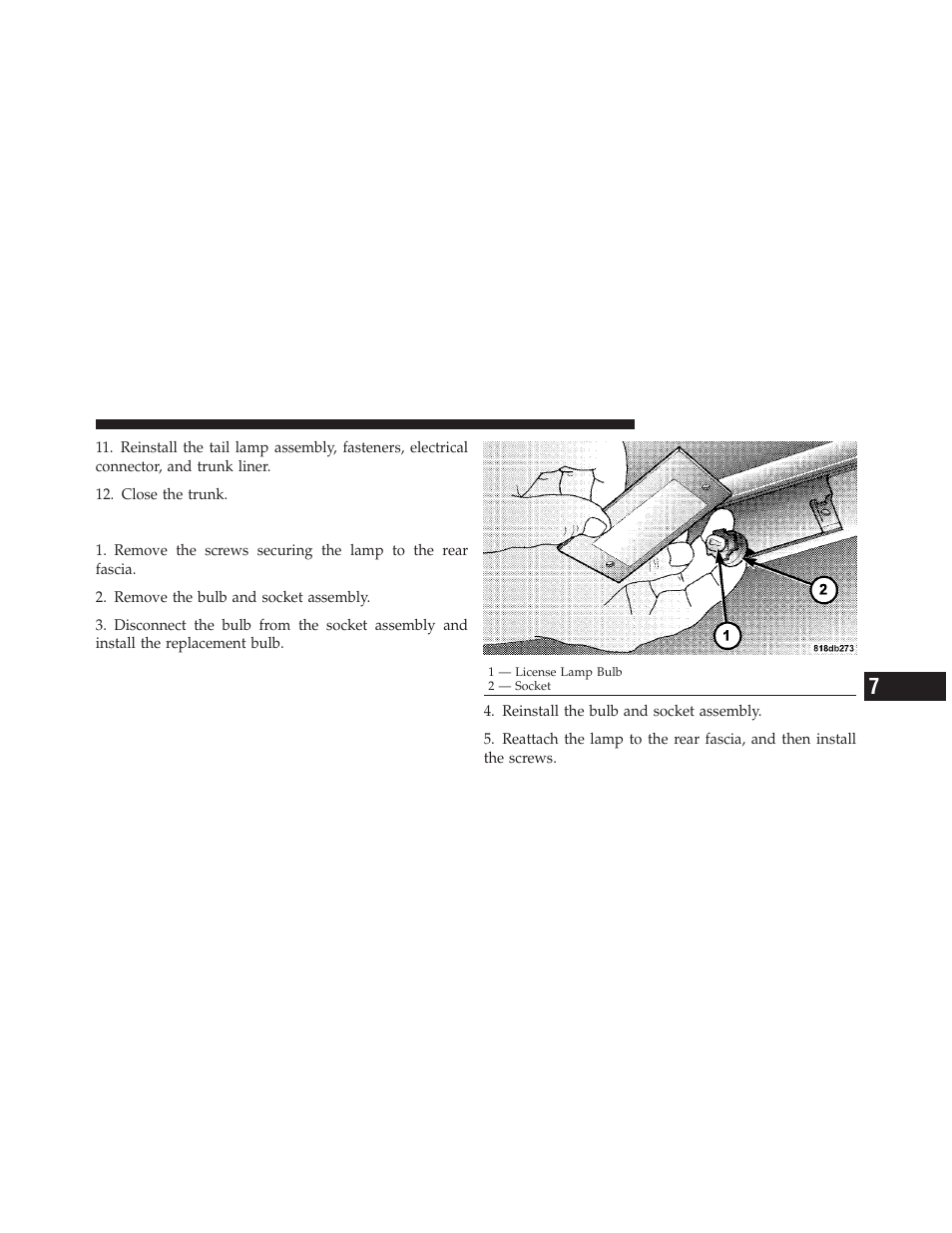 License lamp | Chrysler 2010 300 - Owner Manual User Manual | Page 480 / 538