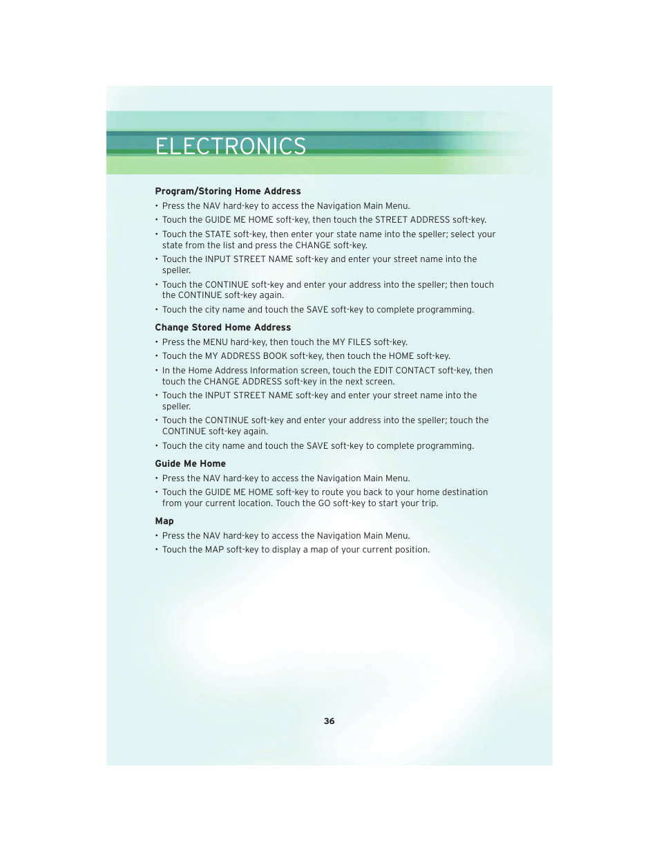 Electronics | Chrysler 2010 300 SRT - User Guide User Manual | Page 38 / 88