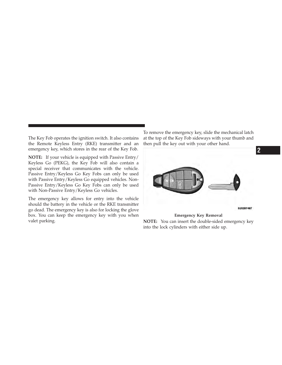 Key fob | Chrysler 2010 300 SRT - Owner Manual User Manual | Page 14 / 465