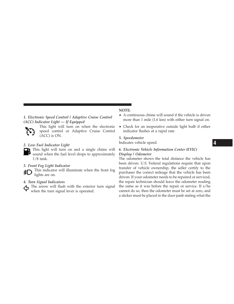 Instrument cluster descriptions | Chrysler 2010 300 SRT - Owner Manual User Manual | Page 190 / 465