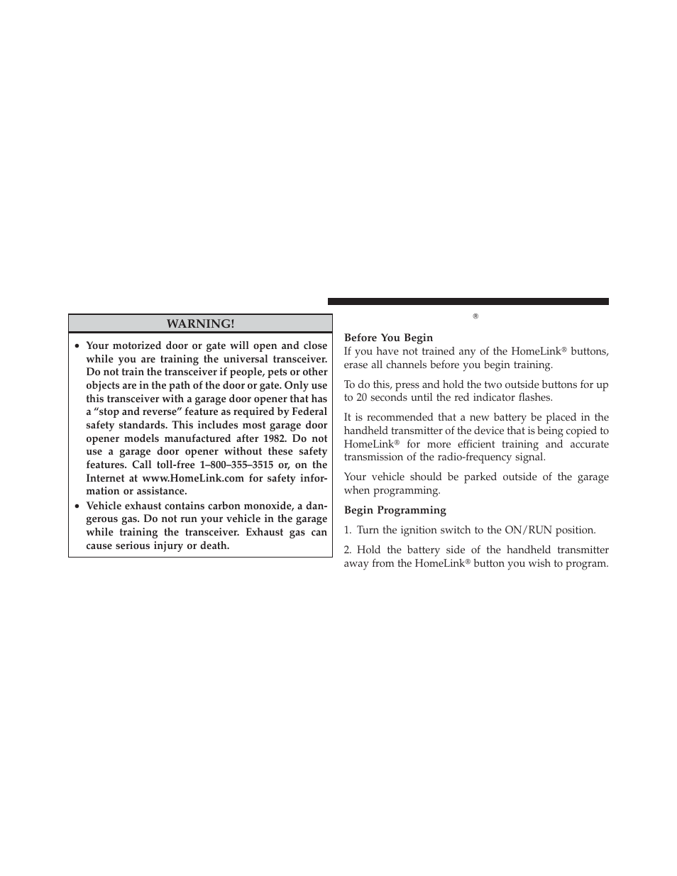Programming homelinkĥ | Chrysler 2010 PT Cruiser - Owner Manual User Manual | Page 117 / 368