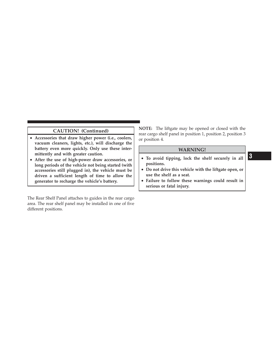 Rear shelf panel — if equipped | Chrysler 2010 PT Cruiser - Owner Manual User Manual | Page 130 / 368