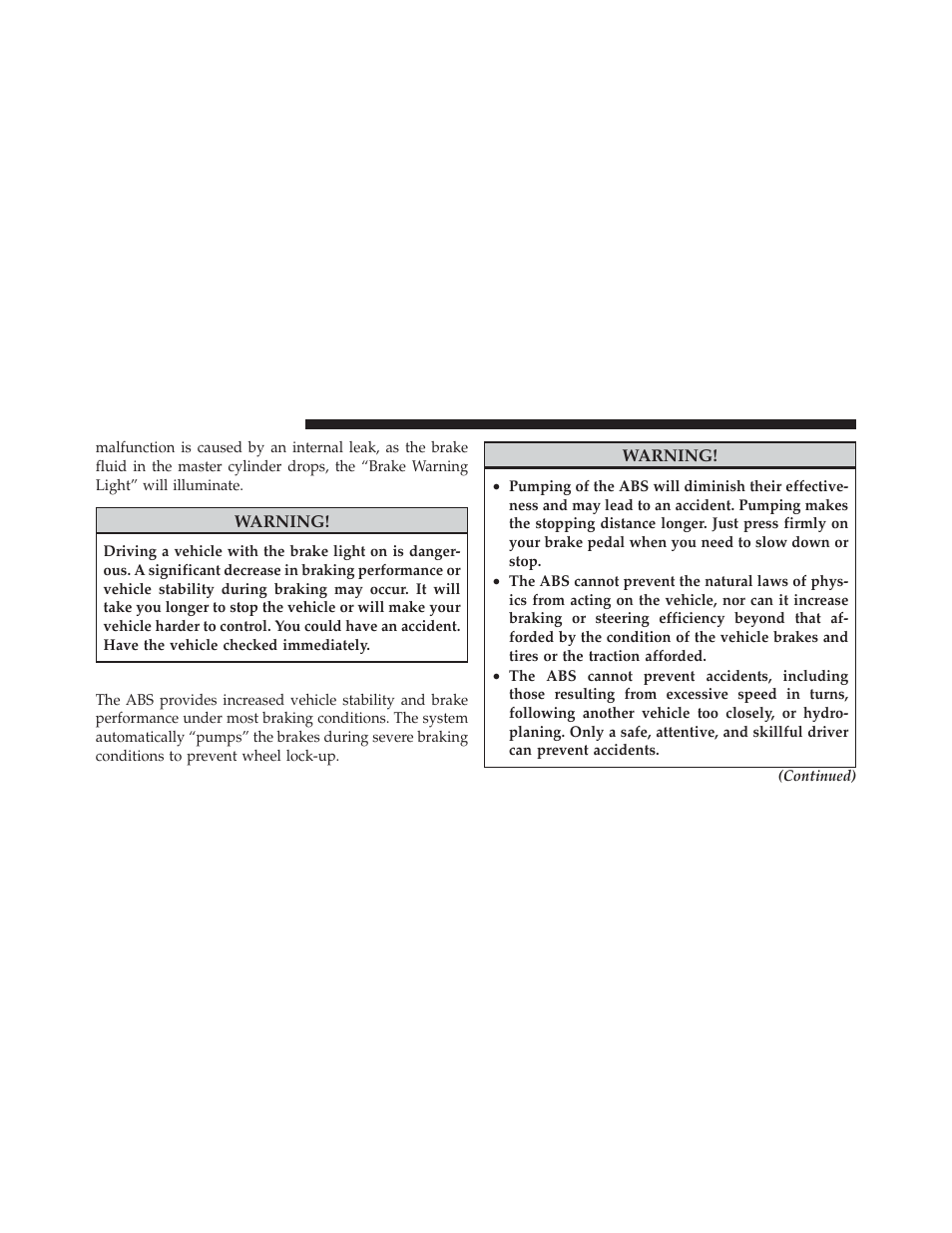 Anti-lock brake system (abs) — if equipped | Chrysler 2010 PT Cruiser - Owner Manual User Manual | Page 211 / 368