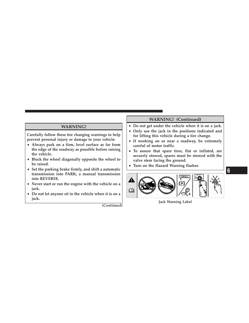 Jacking instructions | Chrysler 2010 PT Cruiser - Owner Manual User Manual | Page 266 / 368