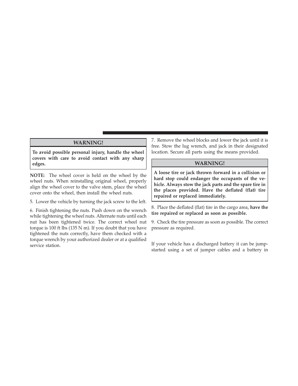 Jump-starting | Chrysler 2010 PT Cruiser - Owner Manual User Manual | Page 269 / 368