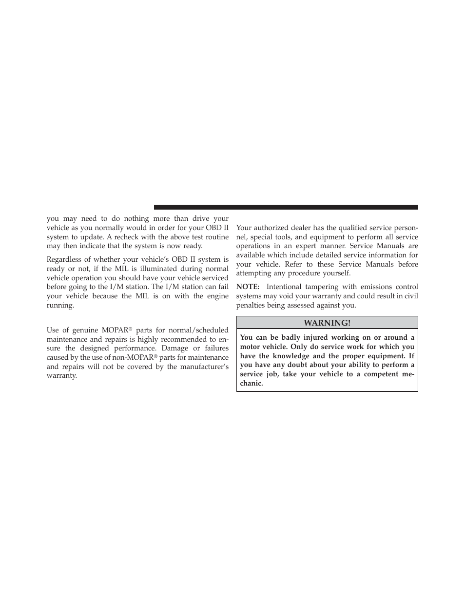 Replacement parts, Dealer service | Chrysler 2010 PT Cruiser - Owner Manual User Manual | Page 281 / 368