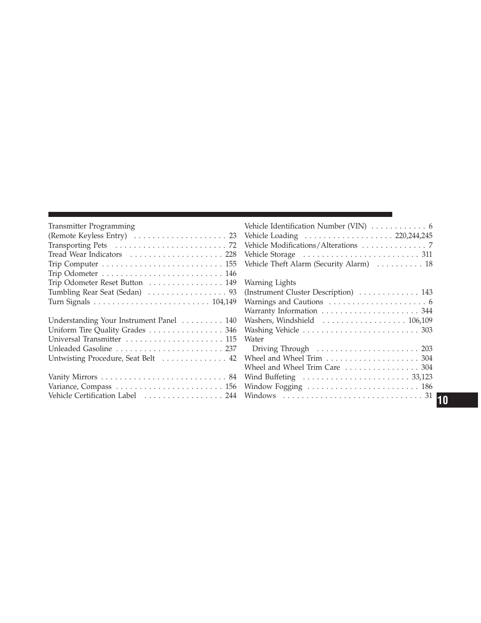 Chrysler 2010 PT Cruiser - Owner Manual User Manual | Page 366 / 368