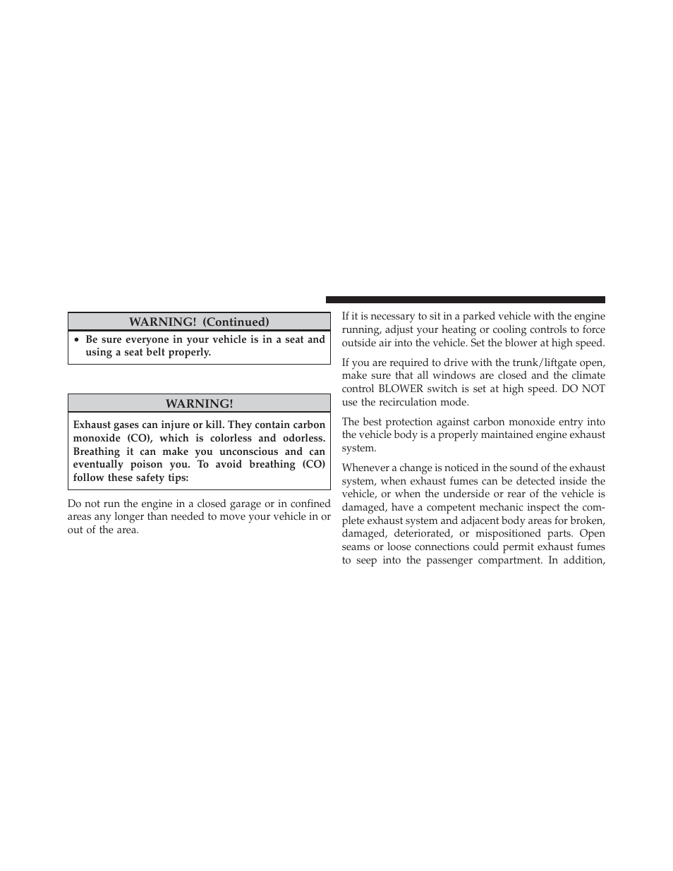 Exhaust gas | Chrysler 2010 PT Cruiser - Owner Manual User Manual | Page 75 / 368