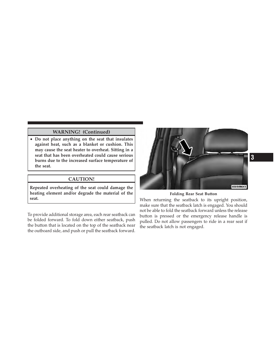 Folding rear seat | Chrysler 2010 PT Cruiser - Owner Manual User Manual | Page 92 / 368