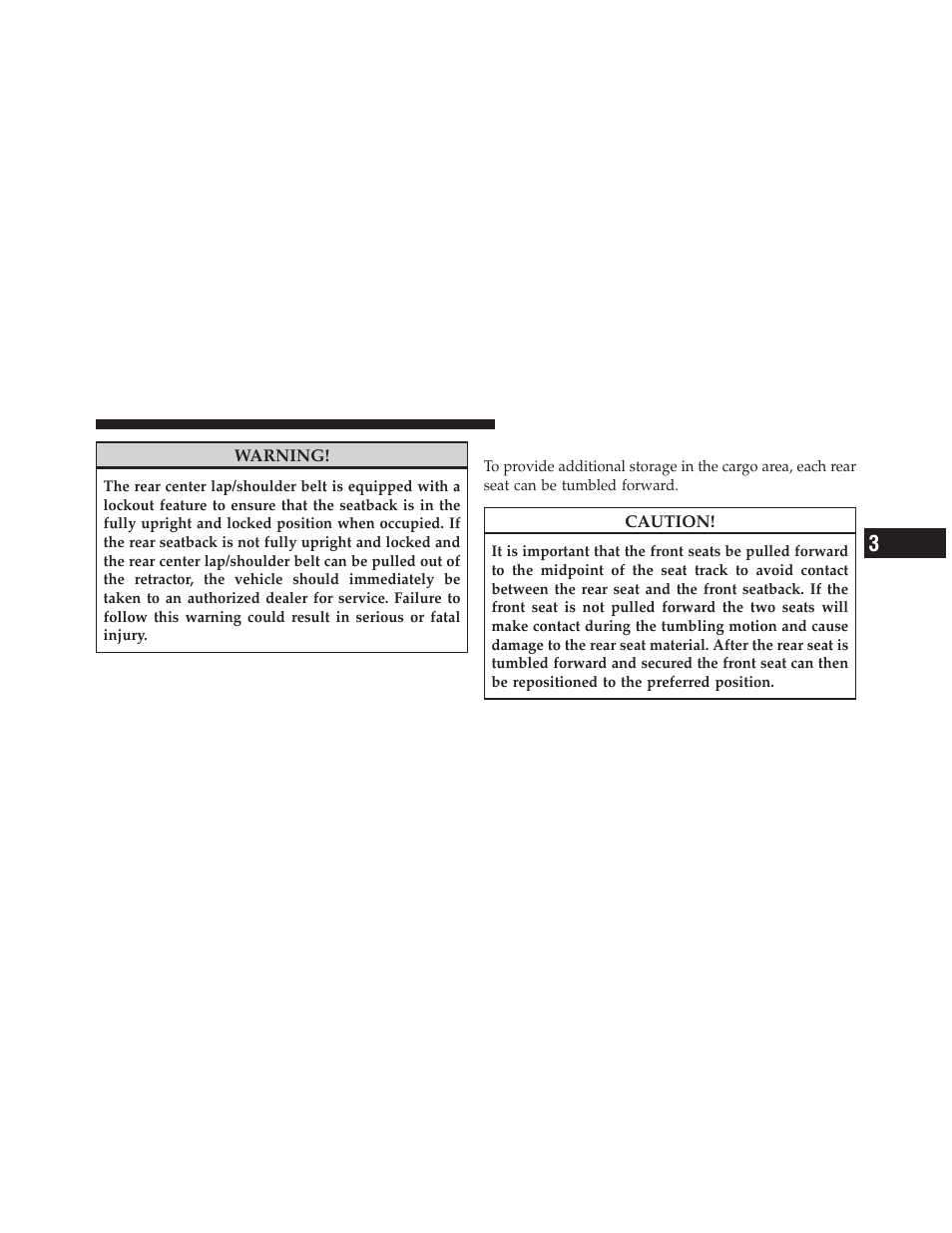 Tumbling rear seat | Chrysler 2010 PT Cruiser - Owner Manual User Manual | Page 94 / 368