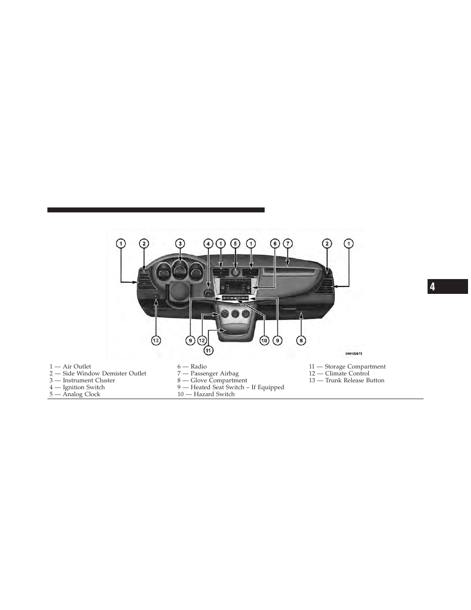 Instrument panel features | Chrysler 2010 Sebring - Owner Manual User Manual | Page 144 / 444