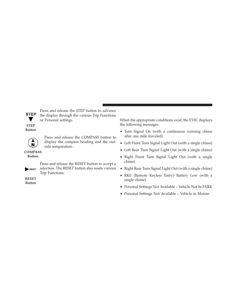 Electronic vehicle information center (evic), Displays | Chrysler 2010 Sebring - Owner Manual User Manual | Page 161 / 444