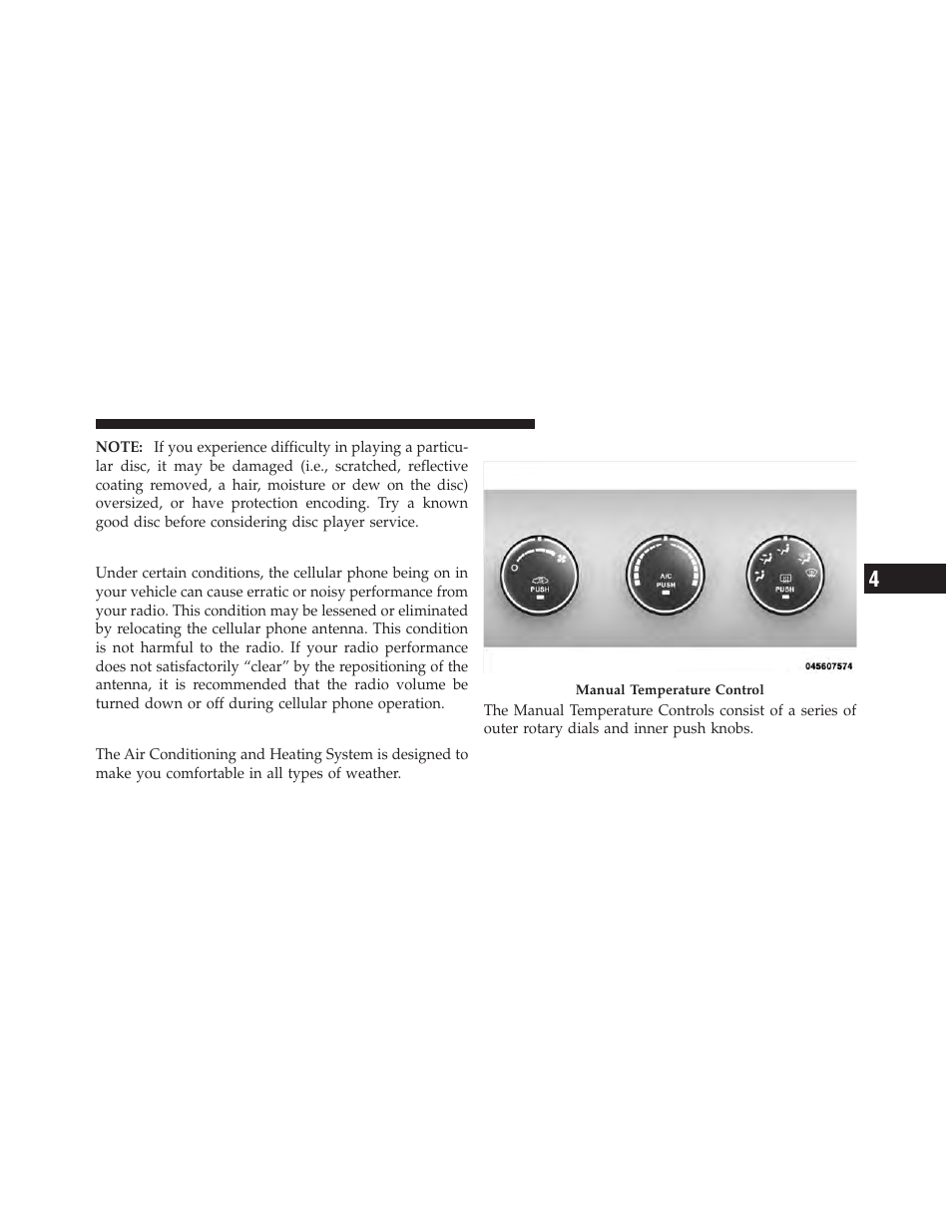 Radio operation and cellular phones, Climate controls, Manual heating and air conditioning | Chrysler 2010 Sebring - Owner Manual User Manual | Page 220 / 444