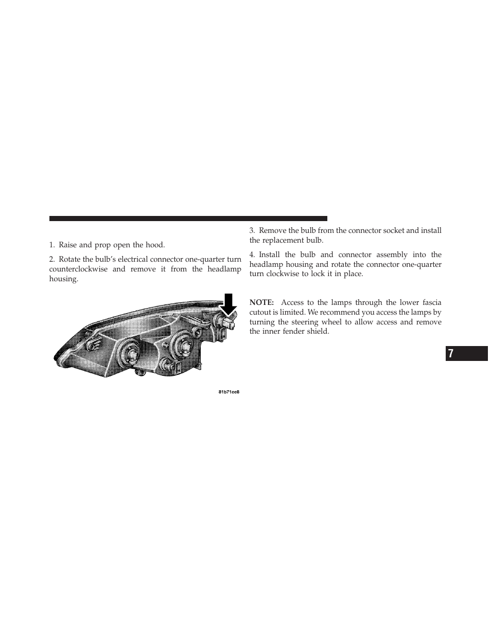 Front turn signal/parking lamp, Front fog lamp | Chrysler 2010 Sebring - Owner Manual User Manual | Page 386 / 444