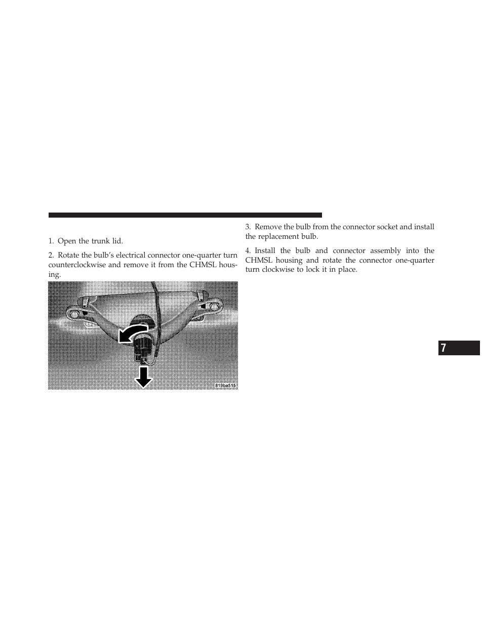 Center high-mounted stop lamp (chmsl), Center high-mounted stop lamp, Chmsl) | Chrysler 2010 Sebring - Owner Manual User Manual | Page 392 / 444