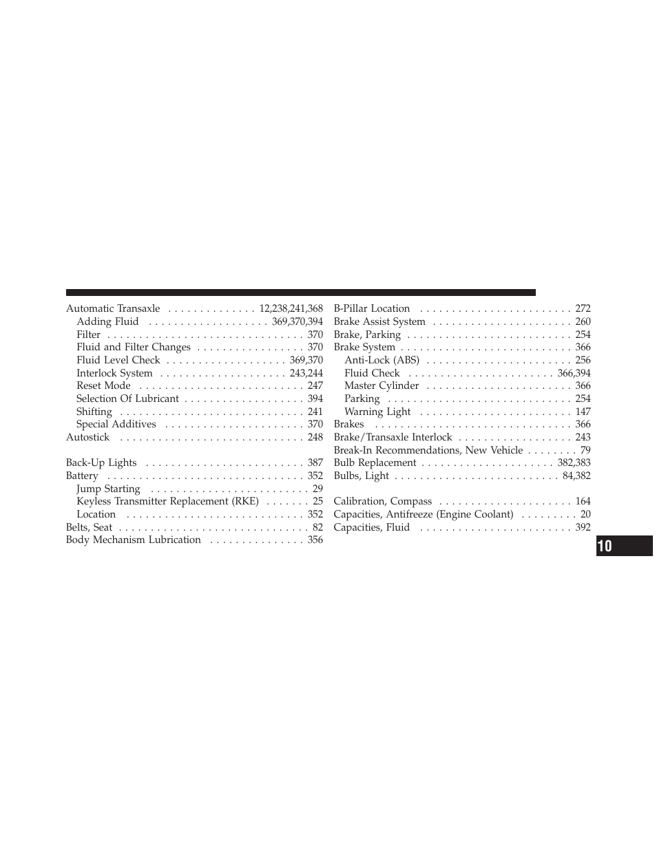 Chrysler 2010 Sebring - Owner Manual User Manual | Page 426 / 444
