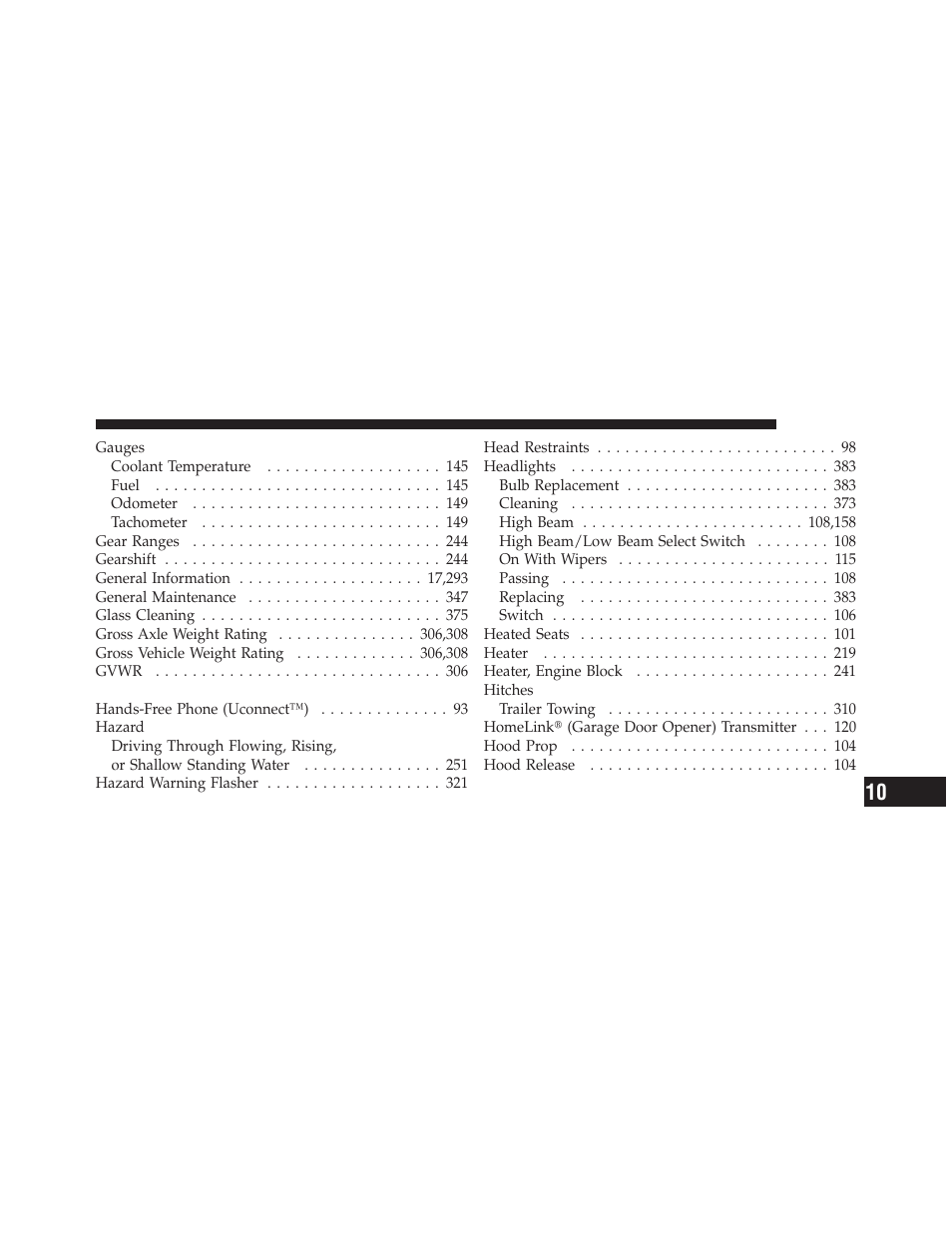 Chrysler 2010 Sebring - Owner Manual User Manual | Page 432 / 444