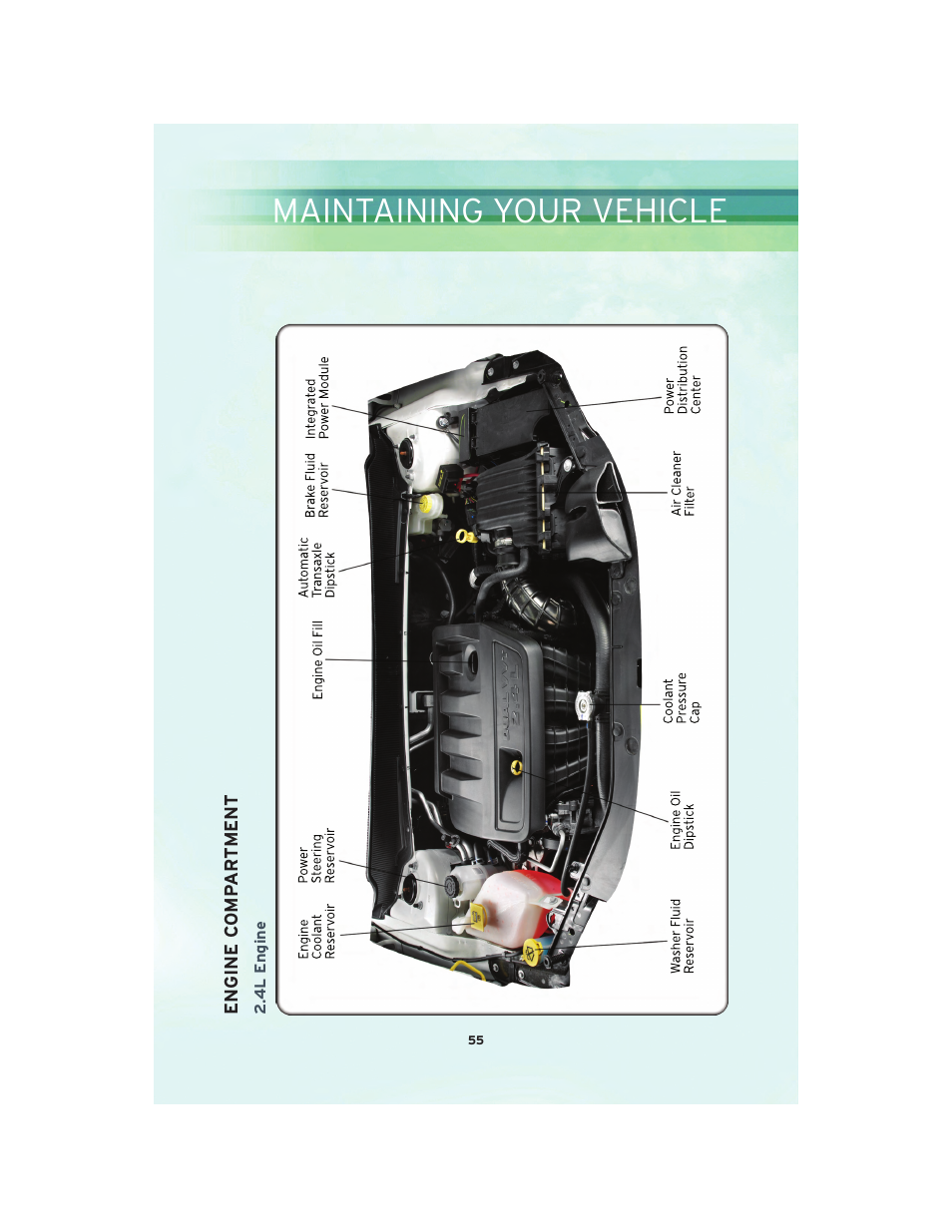 4l engine, Maintaining your vehicle | Chrysler 2010 Sebring - User Guide User Manual | Page 57 / 76
