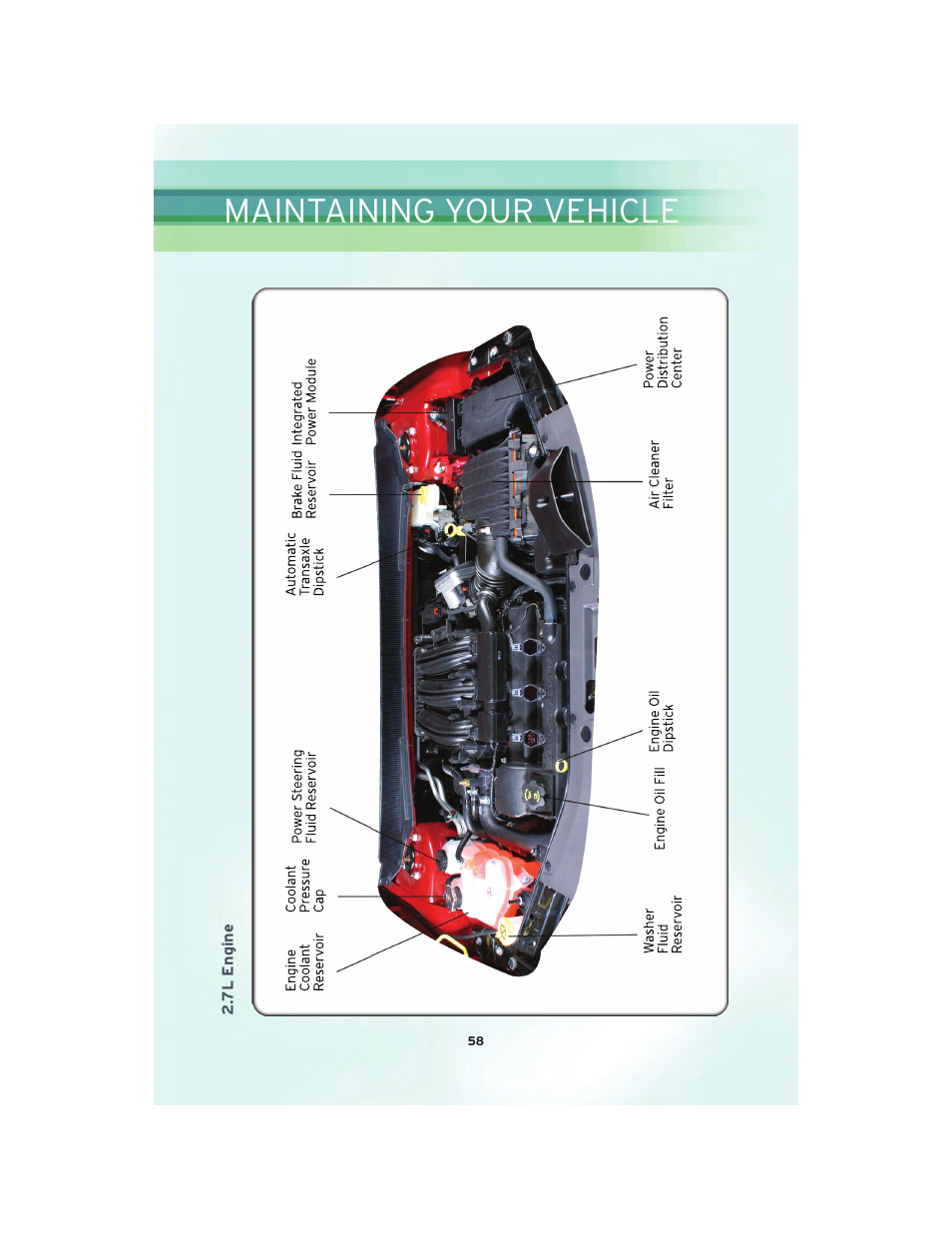 7l engine, Maintaining your vehicle | Chrysler 2010 Sebring Convertible - User Guide User Manual | Page 60 / 76