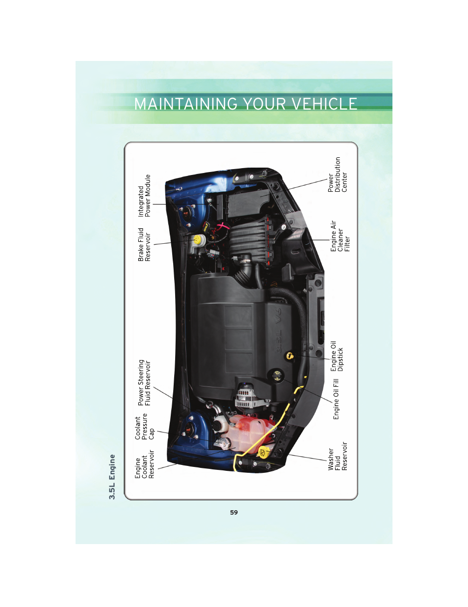 5l engine, Maintaining your vehicle | Chrysler 2010 Sebring Convertible - User Guide User Manual | Page 61 / 76