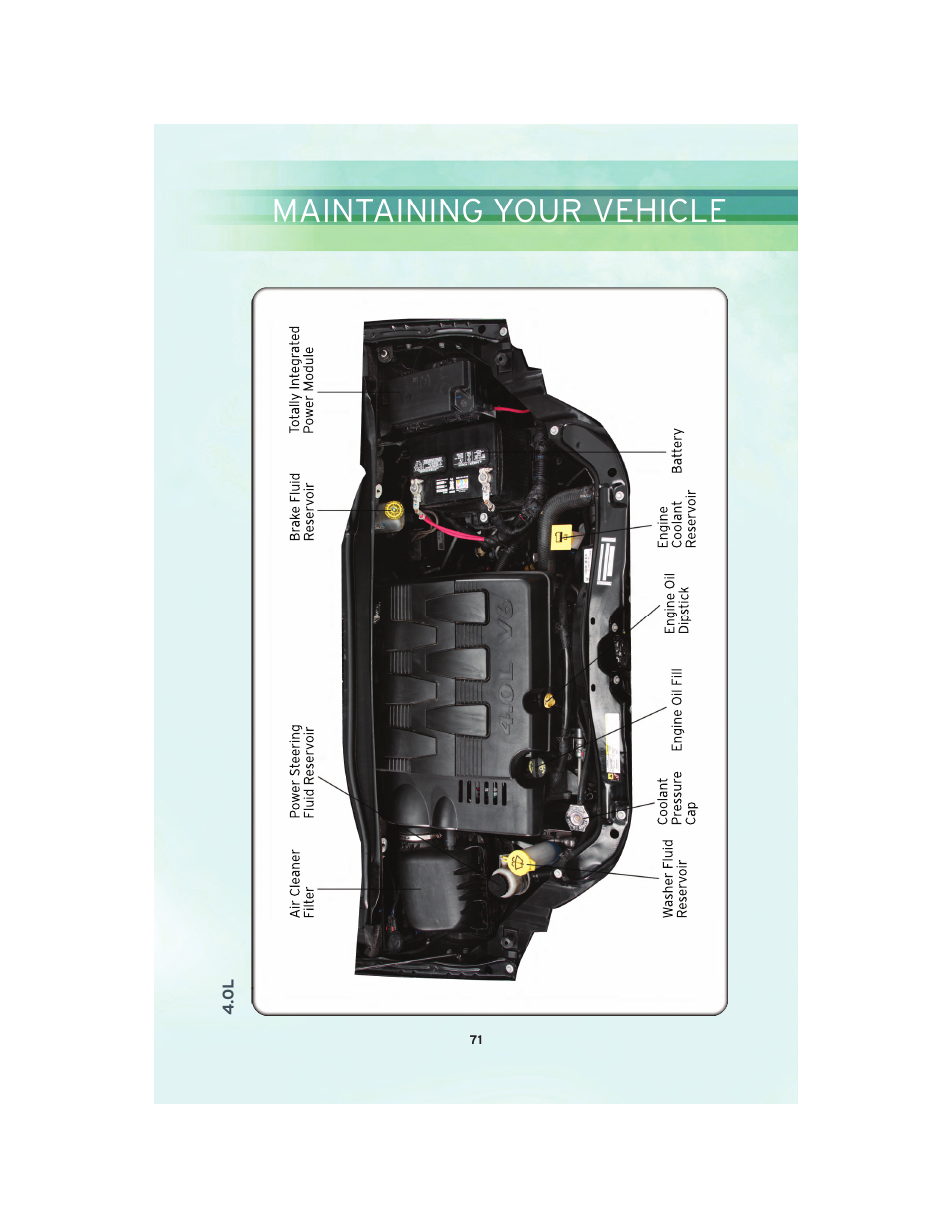 Maintaining your vehicle | Chrysler 2010 Country - User Guide User Manual | Page 73 / 92