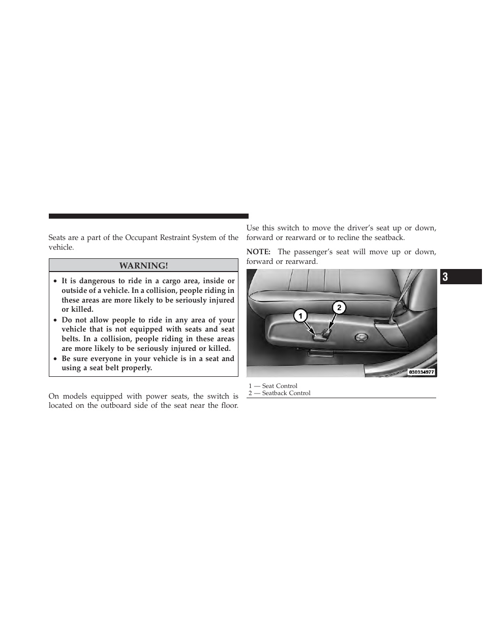 Seats, Power seats | Chrysler 2011 300 - Owner Manual User Manual | Page 149 / 536