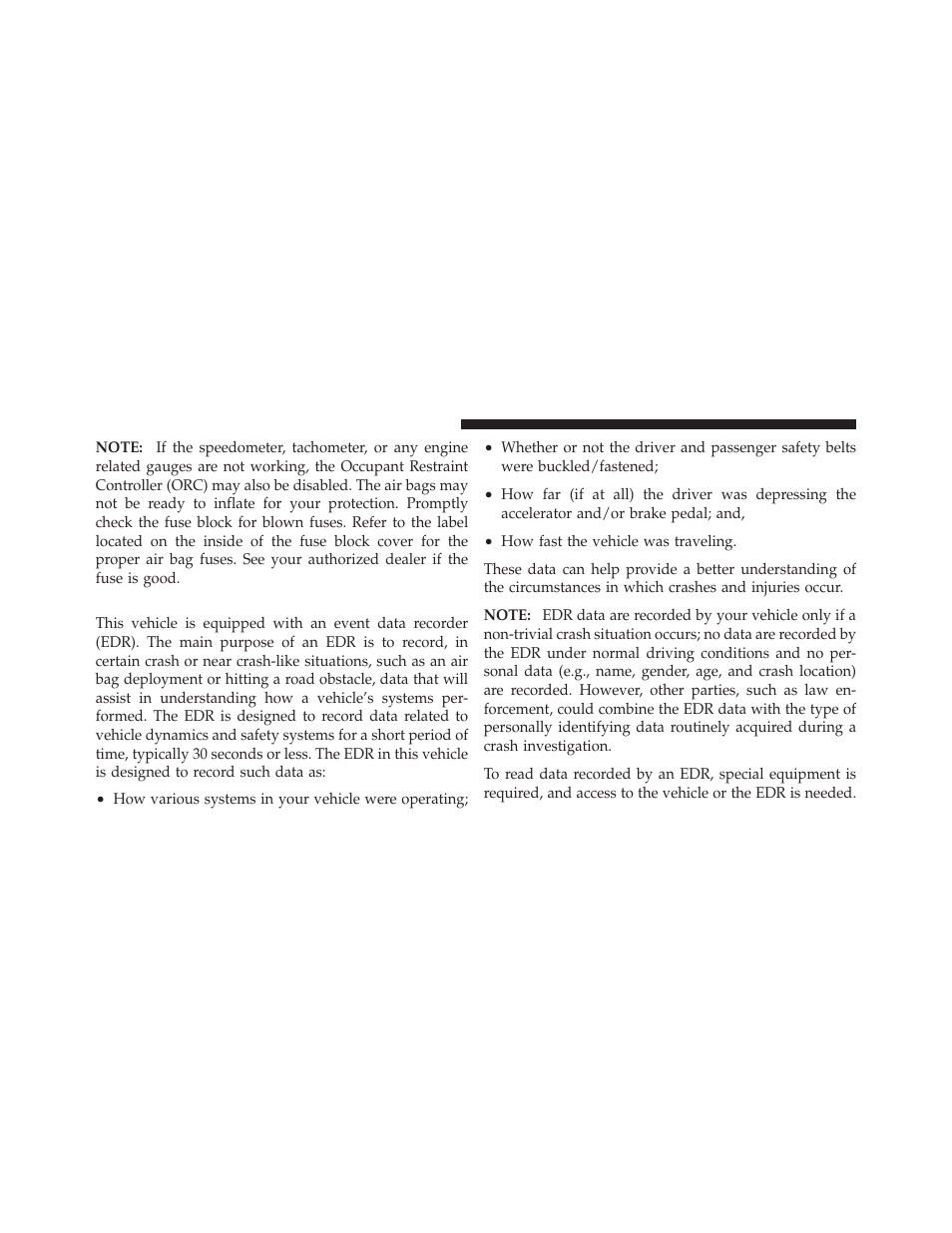 Event data recorder (edr) | Chrysler 2011 300 - Owner Manual User Manual | Page 72 / 536