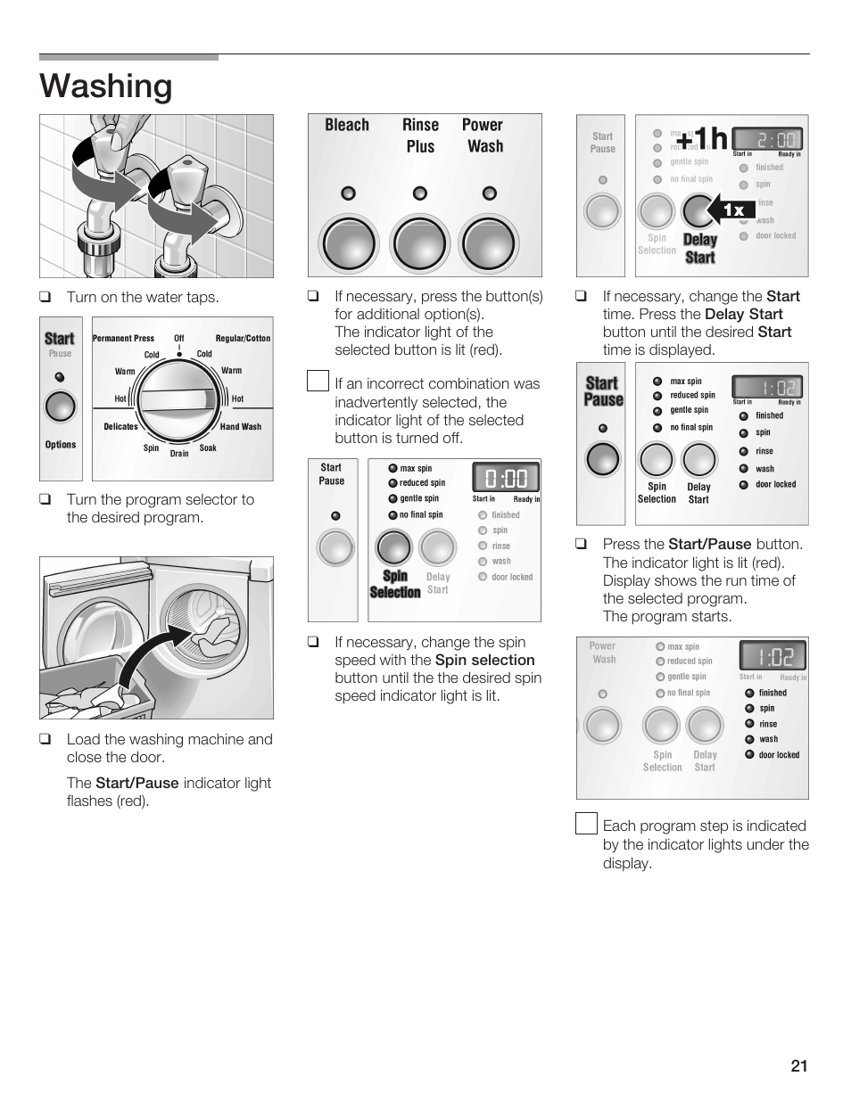 Washing | Bosch Nexxt DLX User Manual | Page 21 / 93