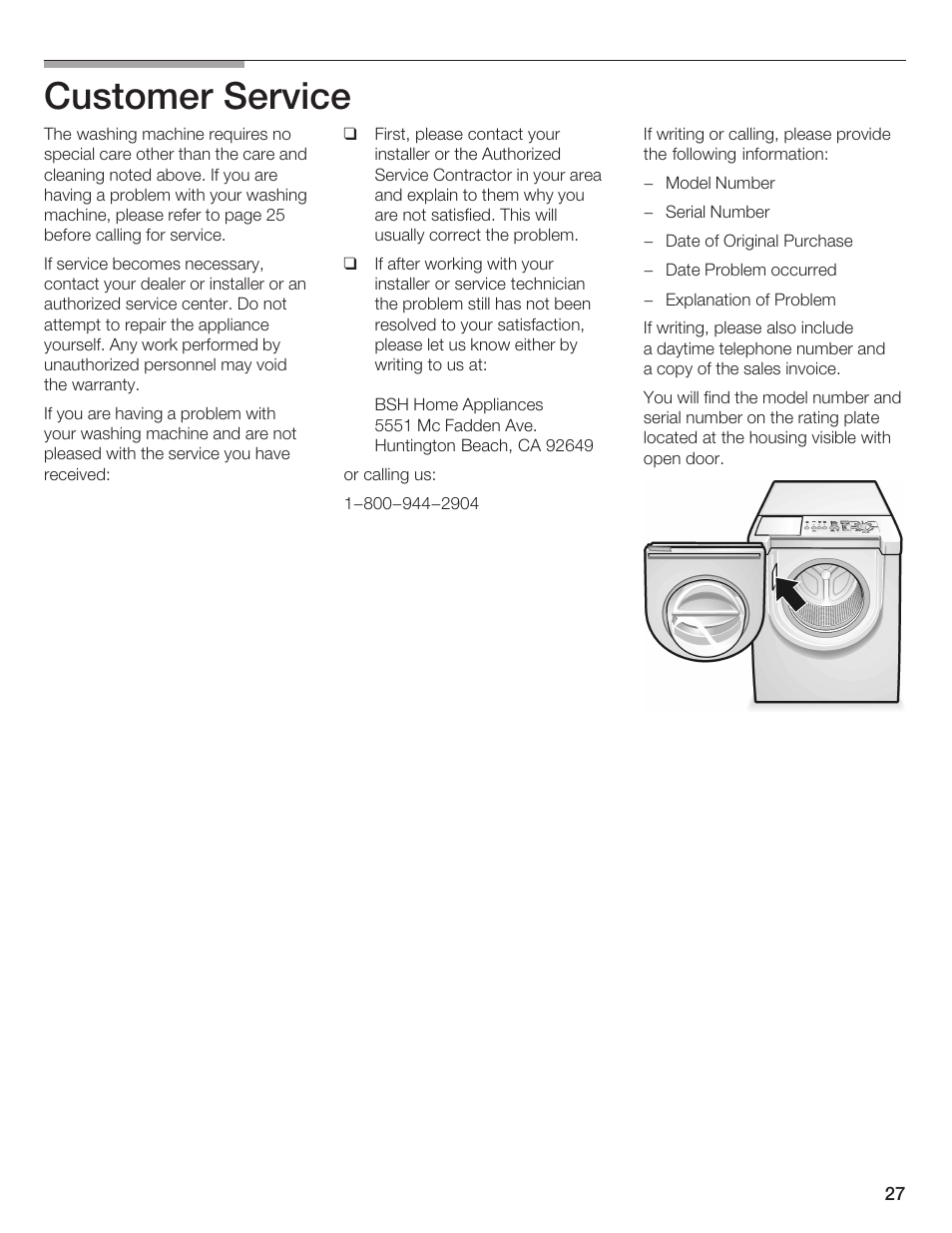 Customer service | Bosch Nexxt DLX User Manual | Page 27 / 93