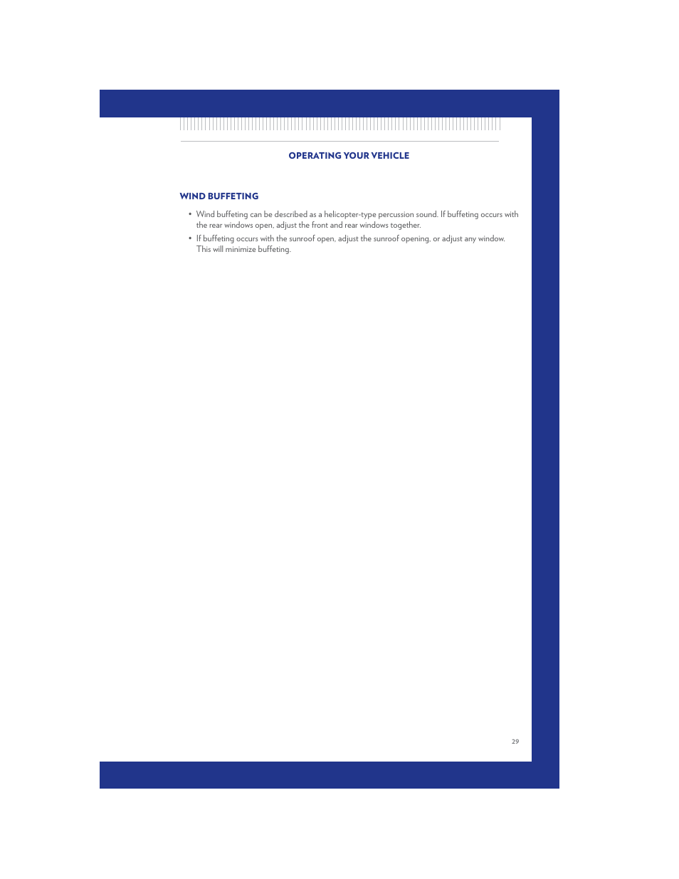 Wind buffeting | Chrysler 2011 300 SRT - User Guide User Manual | Page 31 / 92