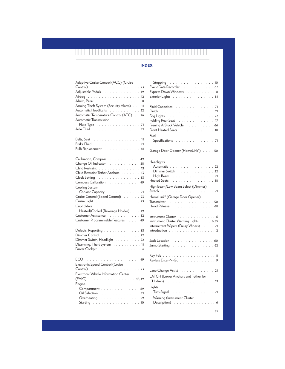 Chrysler 2011 300 SRT - User Guide User Manual | Page 87 / 92