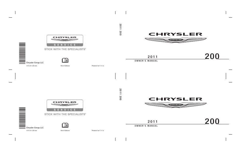 Chrysler 2011 200 - Owner Manual User Manual | 490 pages