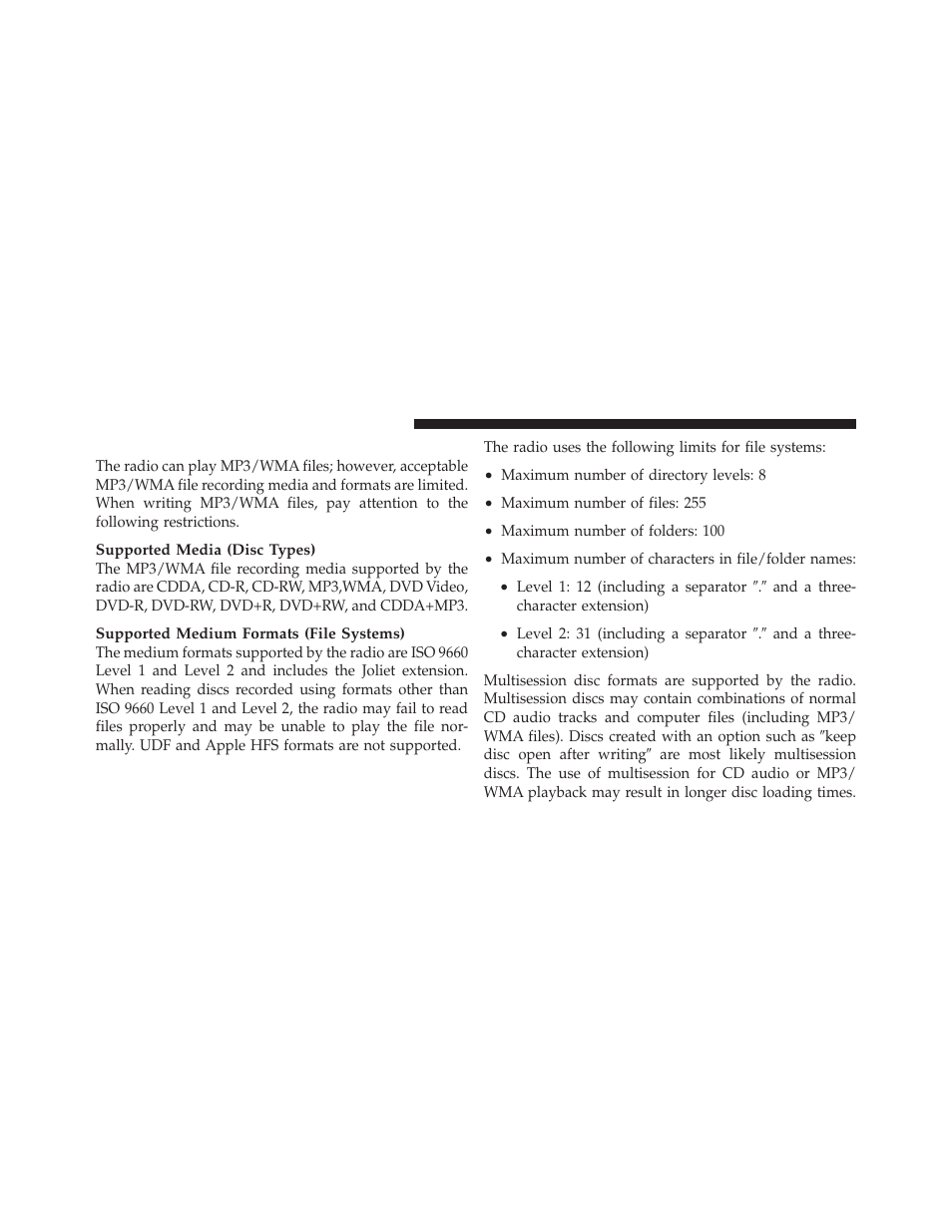 Notes on playing mp3/wma files | Chrysler 2011 200 - Owner Manual User Manual | Page 228 / 490