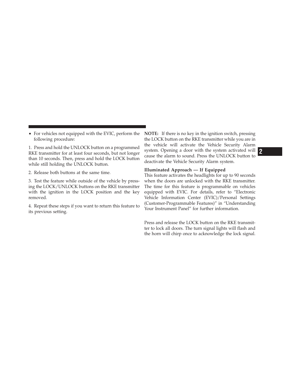 To lock the doors | Chrysler 2011 200 - Owner Manual User Manual | Page 25 / 490