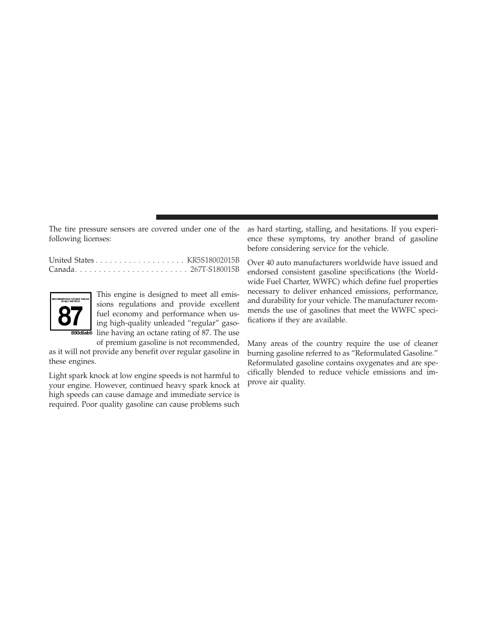 Fuel requirements, Reformulated gasoline | Chrysler 2011 200 - Owner Manual User Manual | Page 348 / 490