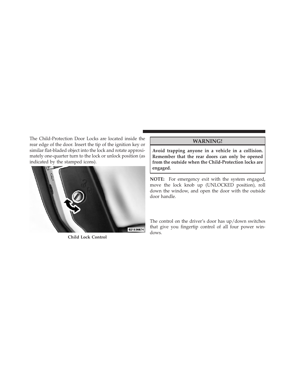 Power windows, Power window switches | Chrysler 2011 200 - Owner Manual User Manual | Page 36 / 490