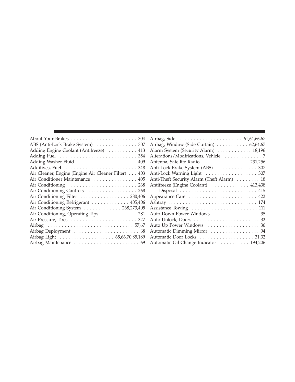 Chrysler 2011 200 - Owner Manual User Manual | Page 470 / 490