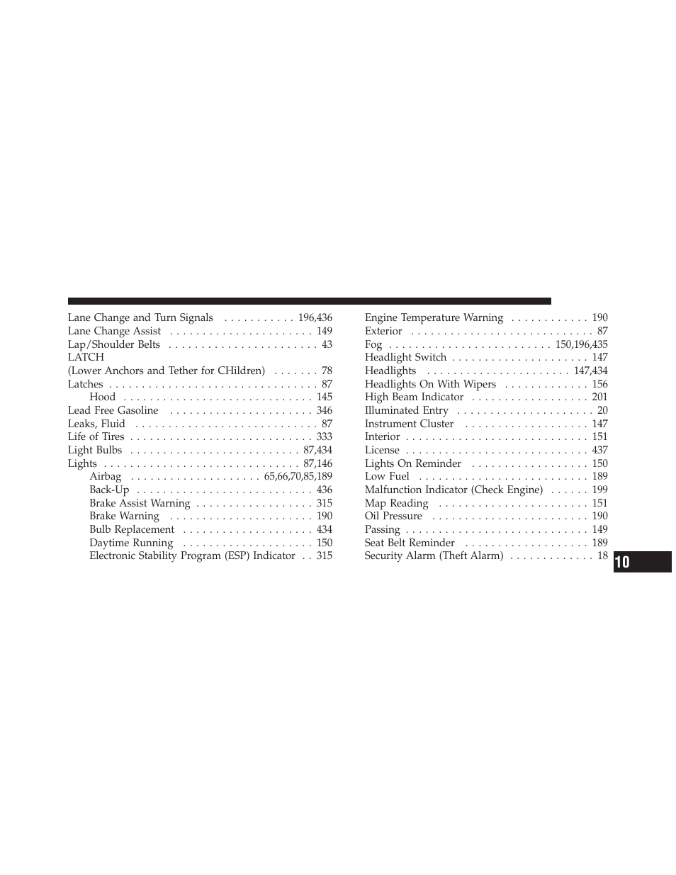 Chrysler 2011 200 - Owner Manual User Manual | Page 479 / 490
