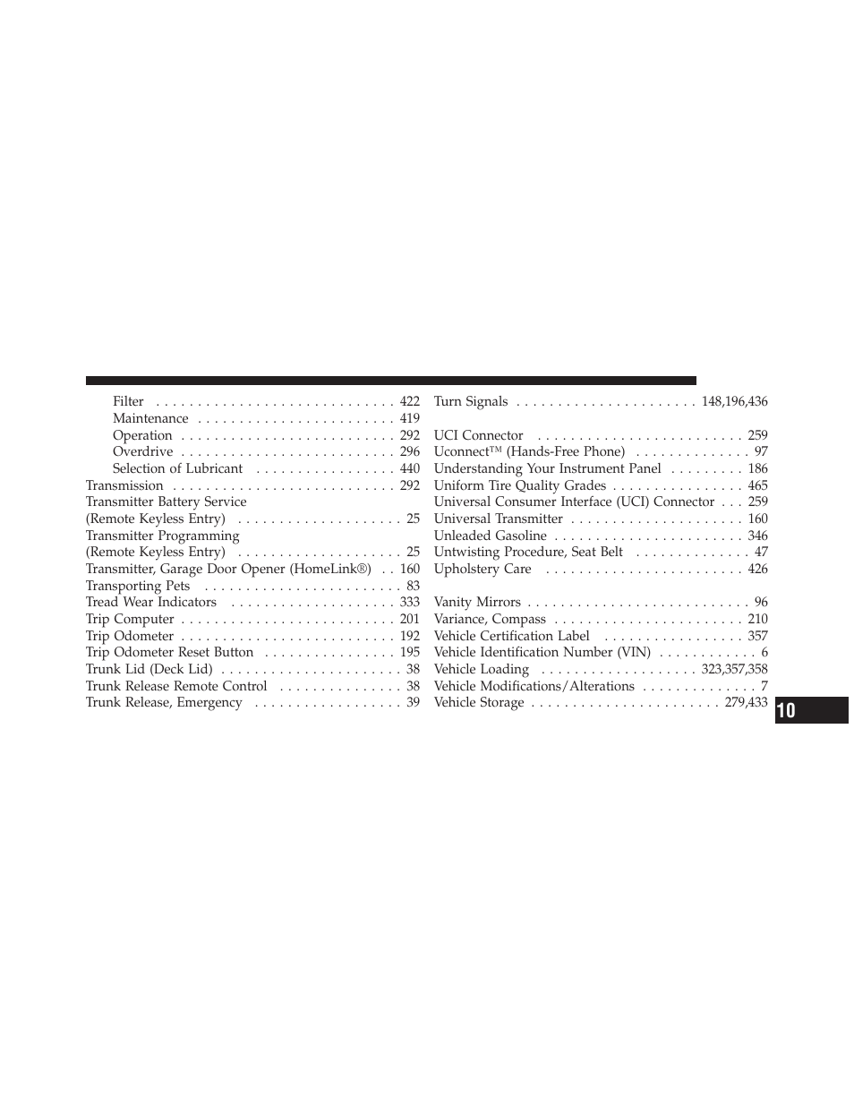 Chrysler 2011 200 - Owner Manual User Manual | Page 487 / 490