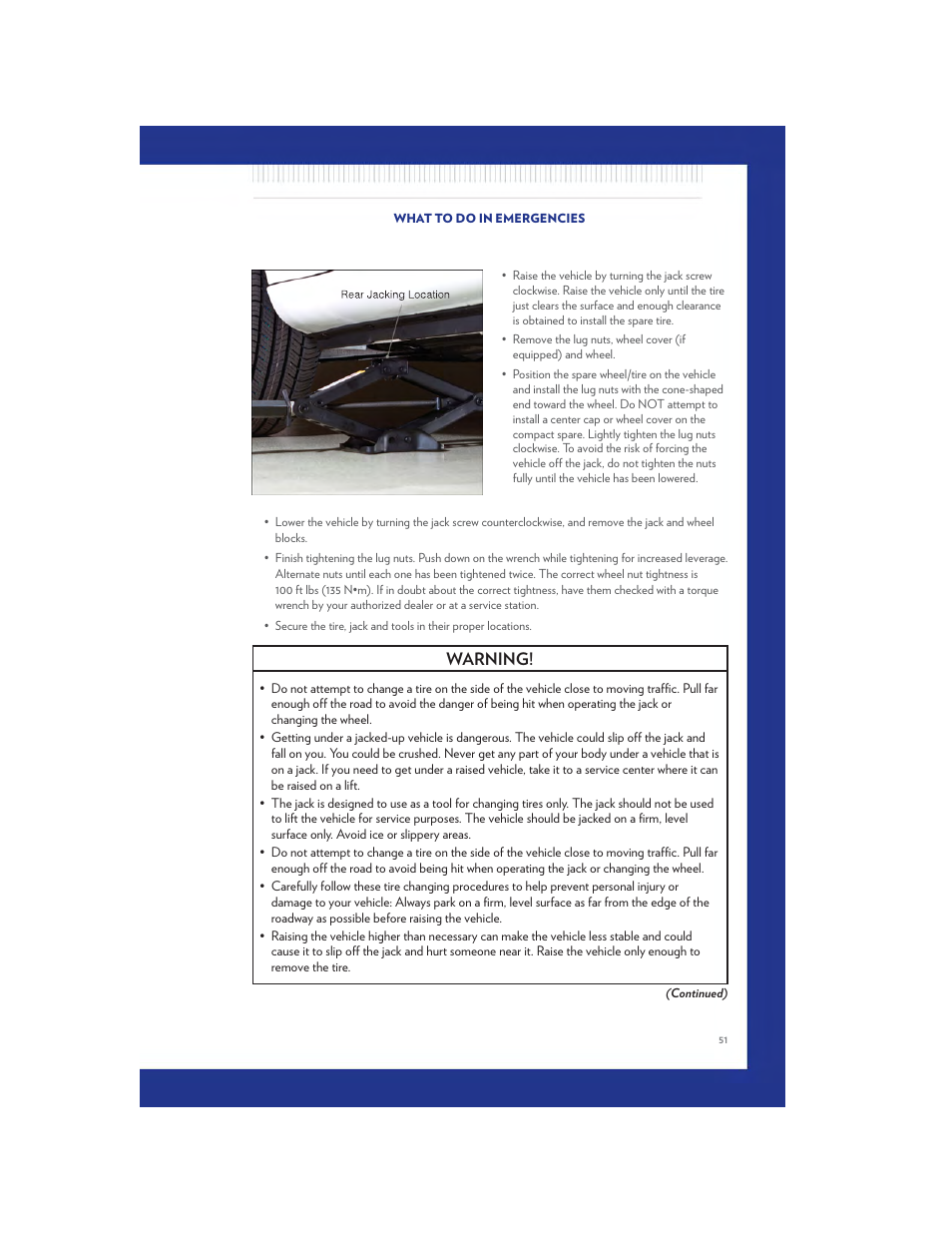 Warning | Chrysler 2011 200 - User Guide User Manual | Page 53 / 76