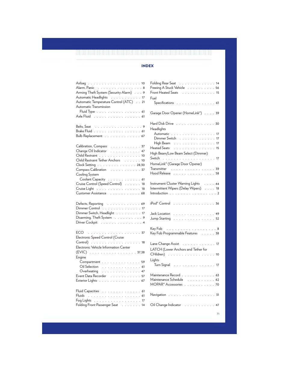 Consumer assistance | Chrysler 2011 200 - User Guide User Manual | Page 73 / 76