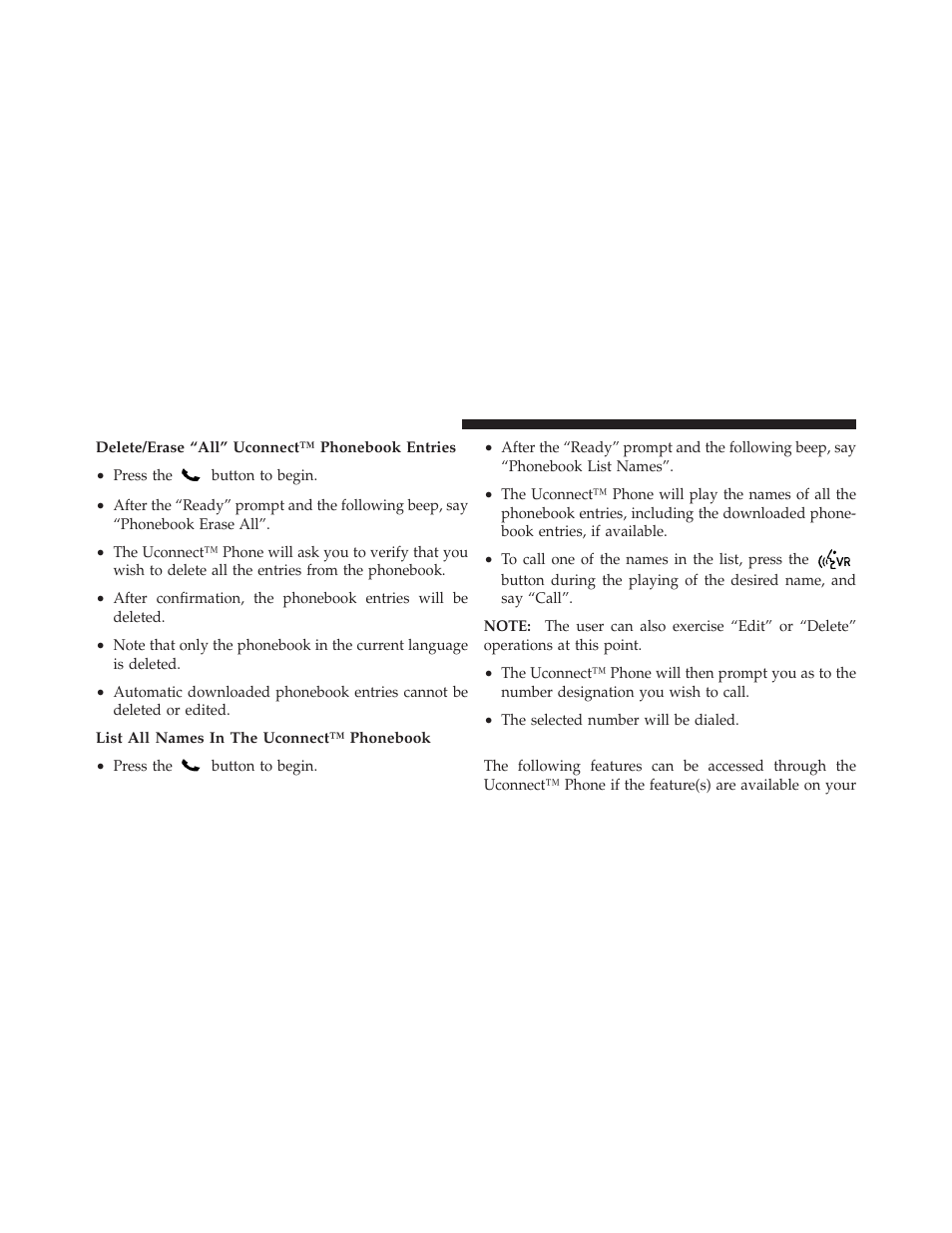 Phone call features | Chrysler 2011 200 Convertible - Owner Manual User Manual | Page 122 / 505