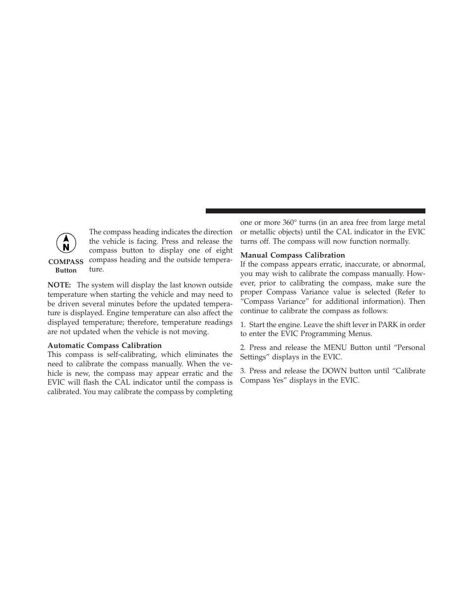 Compass display | Chrysler 2011 200 Convertible - Owner Manual User Manual | Page 218 / 505