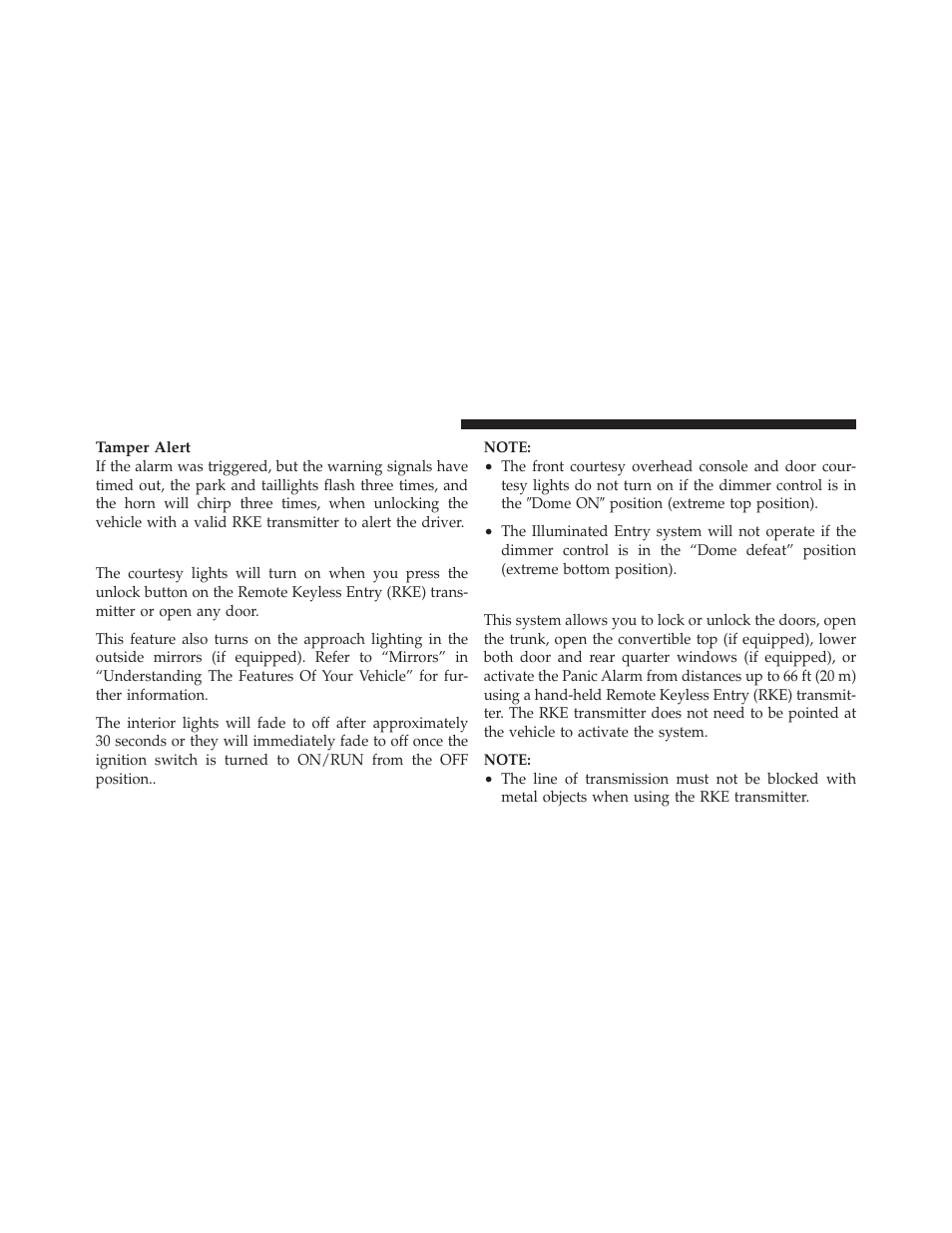 Illuminated entry — if equipped, Remote keyless entry (rke) | Chrysler 2011 200 Convertible - Owner Manual User Manual | Page 22 / 505
