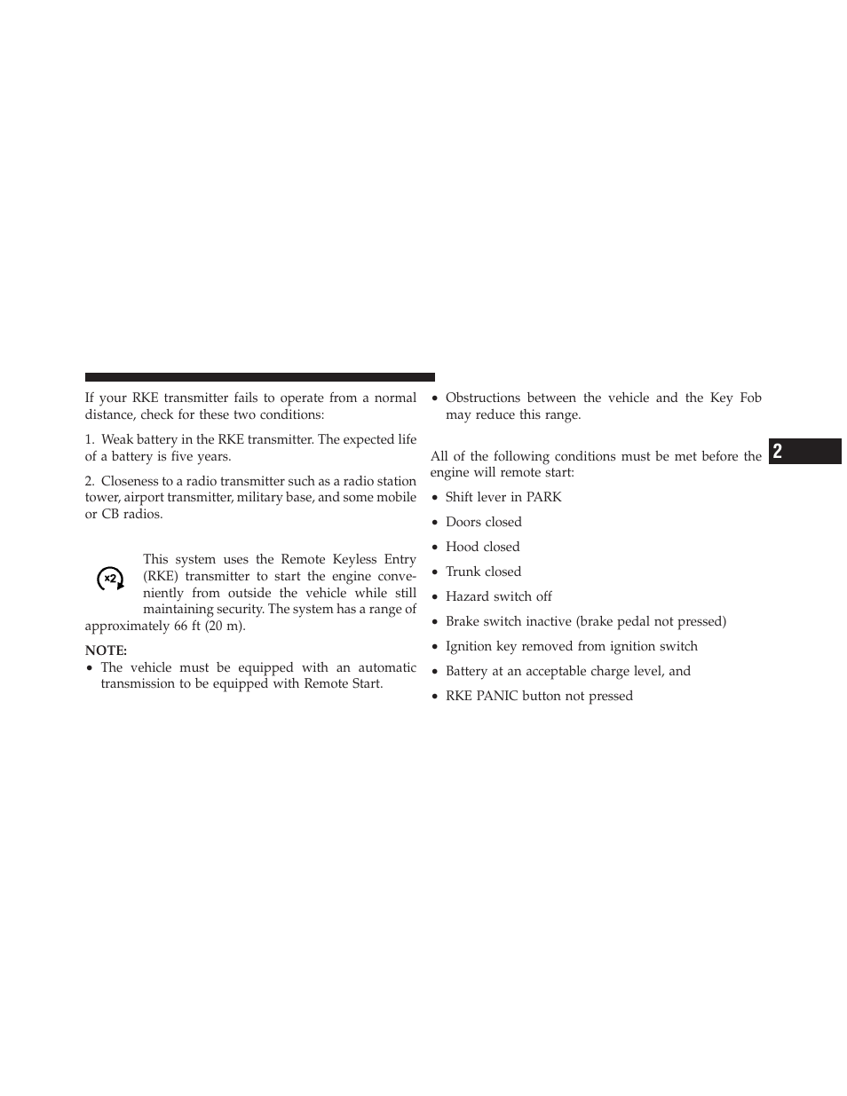 Remote starting system — if equipped, How to use remote start | Chrysler 2011 200 Convertible - Owner Manual User Manual | Page 29 / 505