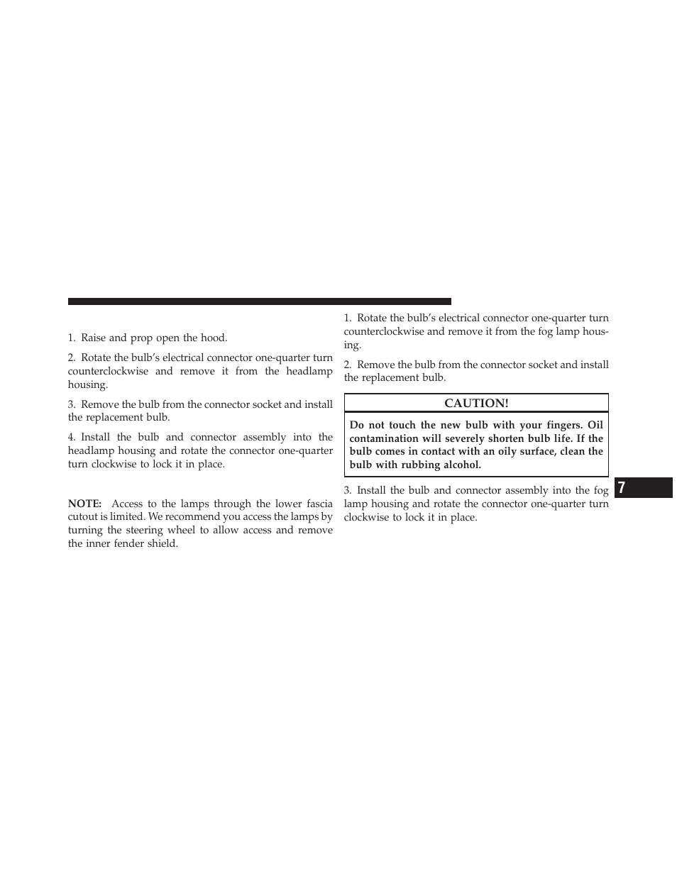 Front turn signal, Front fog lamp | Chrysler 2011 200 Convertible - Owner Manual User Manual | Page 451 / 505