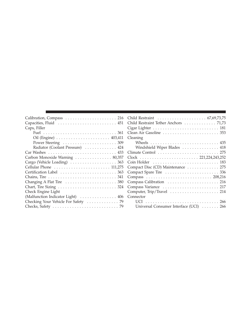 Chrysler 2011 200 Convertible - Owner Manual User Manual | Page 486 / 505