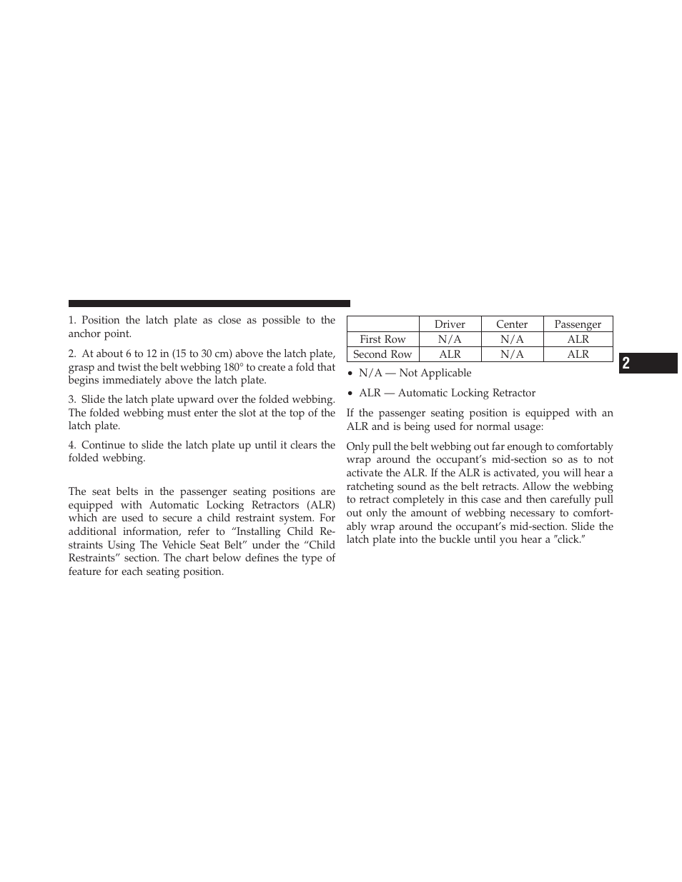 Seat belts in passenger seating positions | Chrysler 2011 200 Convertible - Owner Manual User Manual | Page 49 / 505