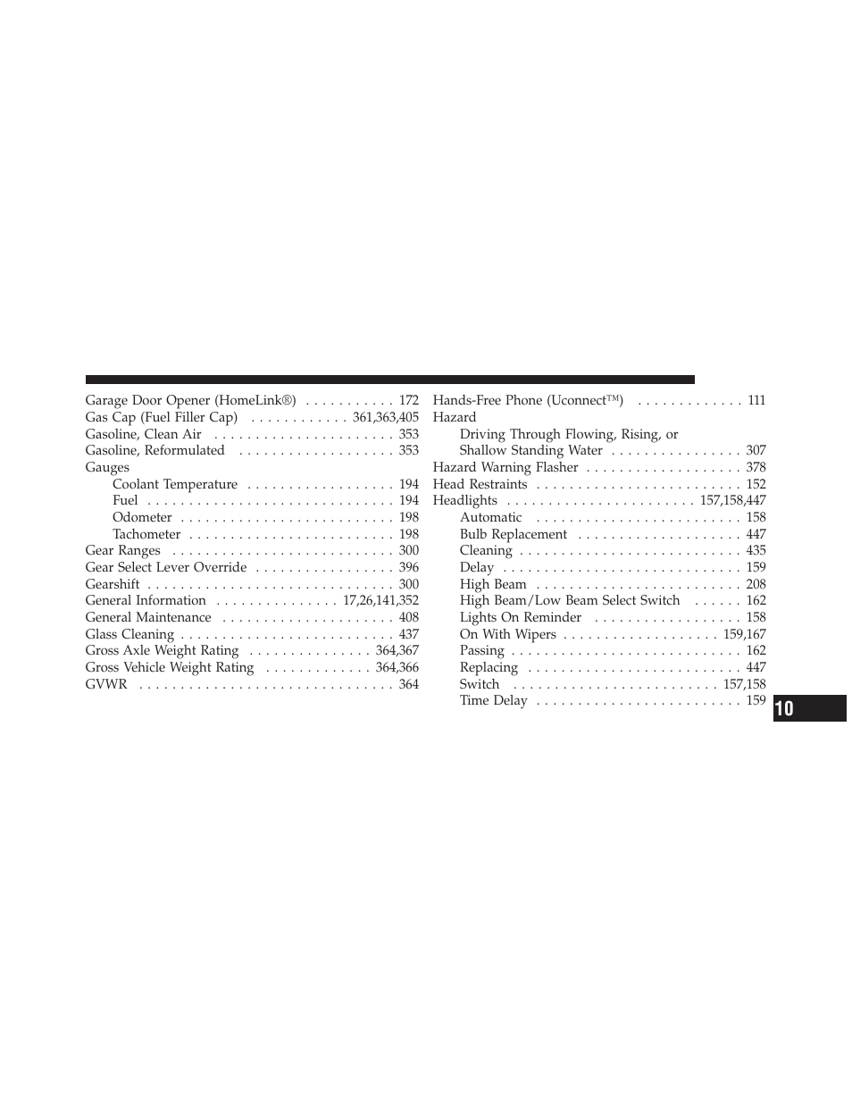 Chrysler 2011 200 Convertible - Owner Manual User Manual | Page 491 / 505