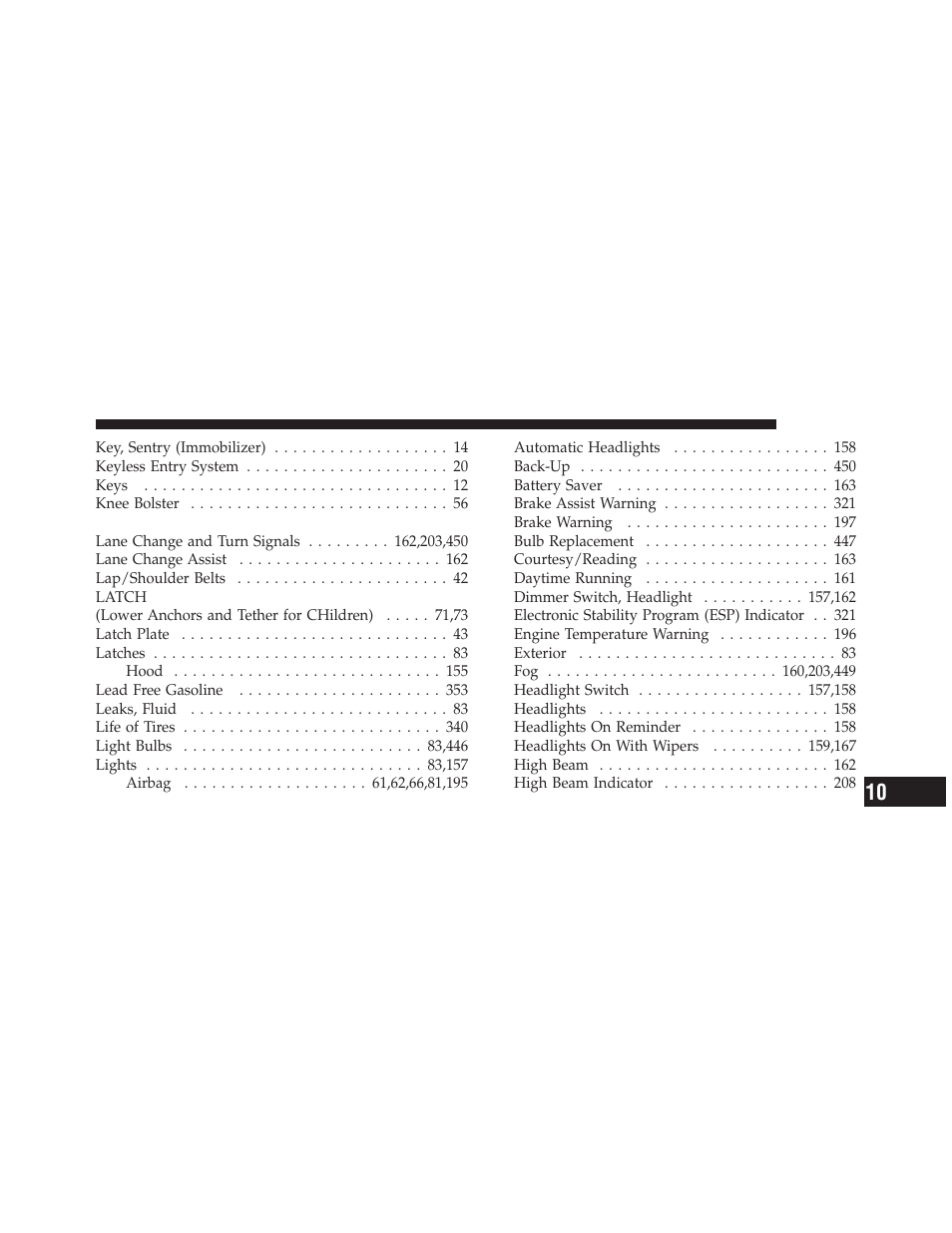 Chrysler 2011 200 Convertible - Owner Manual User Manual | Page 493 / 505